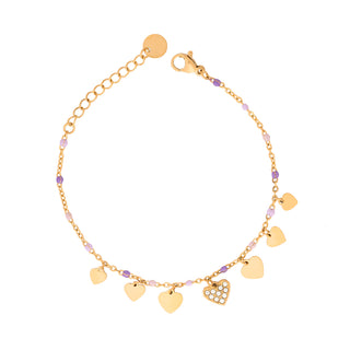 Bracciale Meridien Jewels in acciaio con Cuori