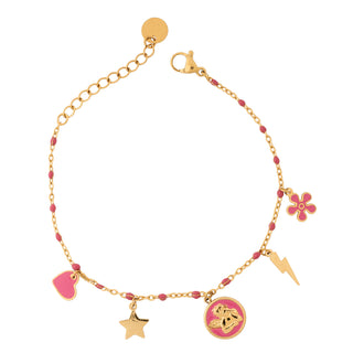 Meridien Jewels Steel Bracelet with Coloured Charms