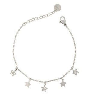 Meridien Jewels Steel Bracelet with Star Charms