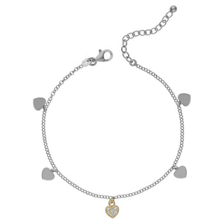 Bracciale Fabiani con pendenti cuore in argento 925 - Fabiani Gioiellerie