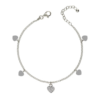 Bracciale Fabiani con pendenti cuori in argento 925 - Fabiani Gioiellerie