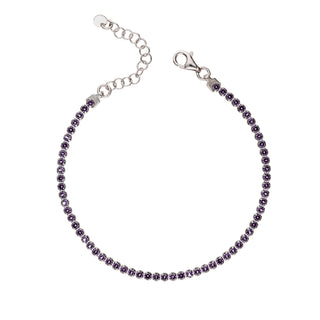 Bracciale Fabiani tennis in argento 925 con zirconi viola - Fabiani Gioiellerie