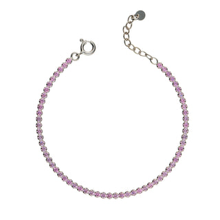 Bracciale Fabiani tennis in argento 925 con zirconi rosa