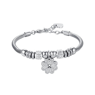 Luca Barra Bracelet Four Leaf Clover Pendant