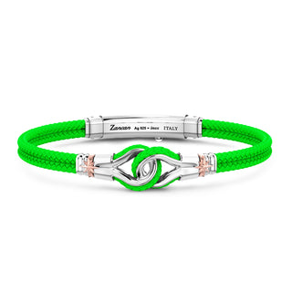 Bracciale Zancan in kevlar verde con nodo nautico in argento - Fabiani Gioiellerie