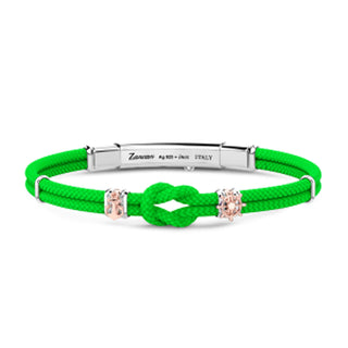 Bracciale Zancan in kevlar verde con nodo nautico - Fabiani Gioiellerie