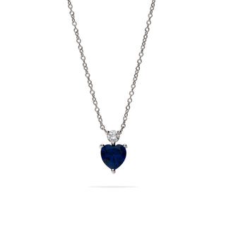 Collana Fabiani in Argento 925 con Cuore Blu