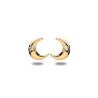 Orecchini Fabiani con lune in oro giallo 18Kt e zirconi - Fabiani Gioiellerie