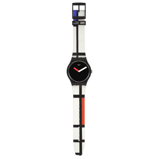 Orologio Swatch Red, Blue And White, By Piet Mondrian