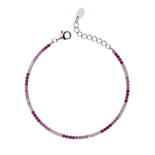 Bracciale Fabiani tennis in argento 925 con zirconi rosa