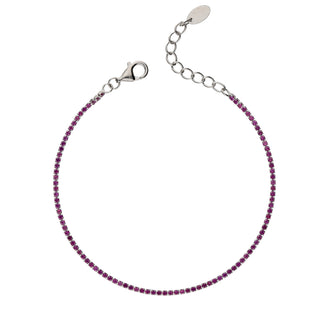 Bracciale Fabiani tennis in argento 925 con zirconi rosa