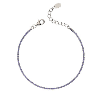 Bracciale Fabiani tennis in argento 925 con zirconi viola