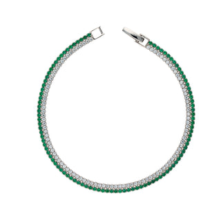 Bracciale Fabiani tennis in argento 925 con zirconi verdi