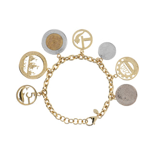 Bracciale Catena Rolo con Charms Monete