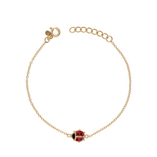 Bracciale Fabiani in argento 925 dorato con coccinella smaltata - Fabiani Gioiellerie