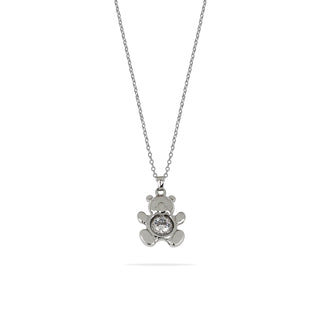 Collana Fabiani in argento con pendente orso in oro bianco 9Kt - Fabiani Gioiellerie