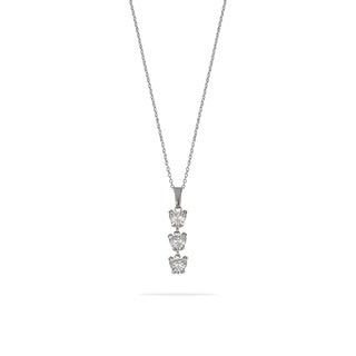 Collana Fabiani in argento con pendente in oro bianco 9Kt e zirconi a cuore - Fabiani Gioiellerie