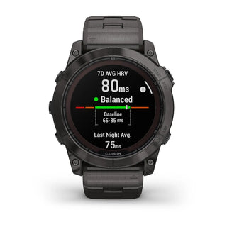 GARMIN fēnix® 7X Pro – Sapphire Solar Edition - Carbon Gray DLC Titanium con bracciale Vented Titanium